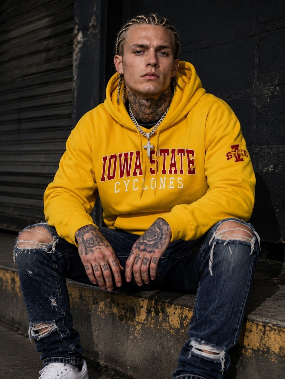 Iowa State Cyclones Hoodie M Gold Yellow Collegiate Stadium Athletics NCAA CC